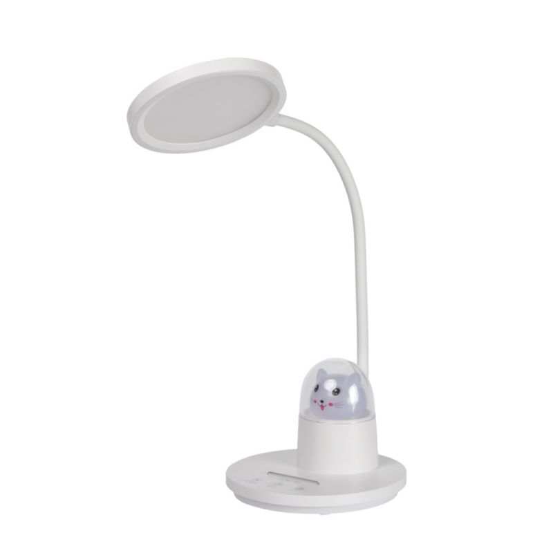 Lampka biurkowa LED LightLogic LL BINED LED W 66488 reg. temperatury nocna dla dzieci kotek uchwyt biała 1 szt.