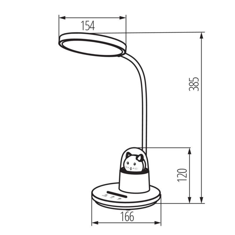 Lampka biurkowa LED LightLogic LL BINED LED W 66488 reg. temperatury nocna dla dzieci kotek uchwyt biała 1 szt.