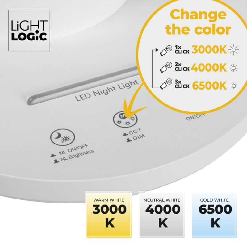 Lampka biurkowa LED LightLogic LL BINED LED W 66488 reg. temperatury nocna dla dzieci kotek uchwyt biała 1 szt.