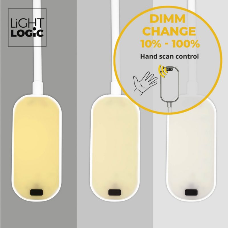 Lampka biurkowa LED LL NERIC LED W 66655 LightLogic biała, zmiana barwy USB C sensor 1 szt.