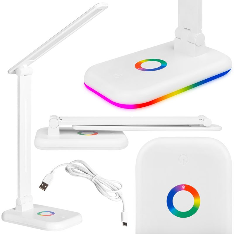 Lampka biurkowa LED RGB MasterLED Alma 12W z regulacją stołowa biała 1 szt.