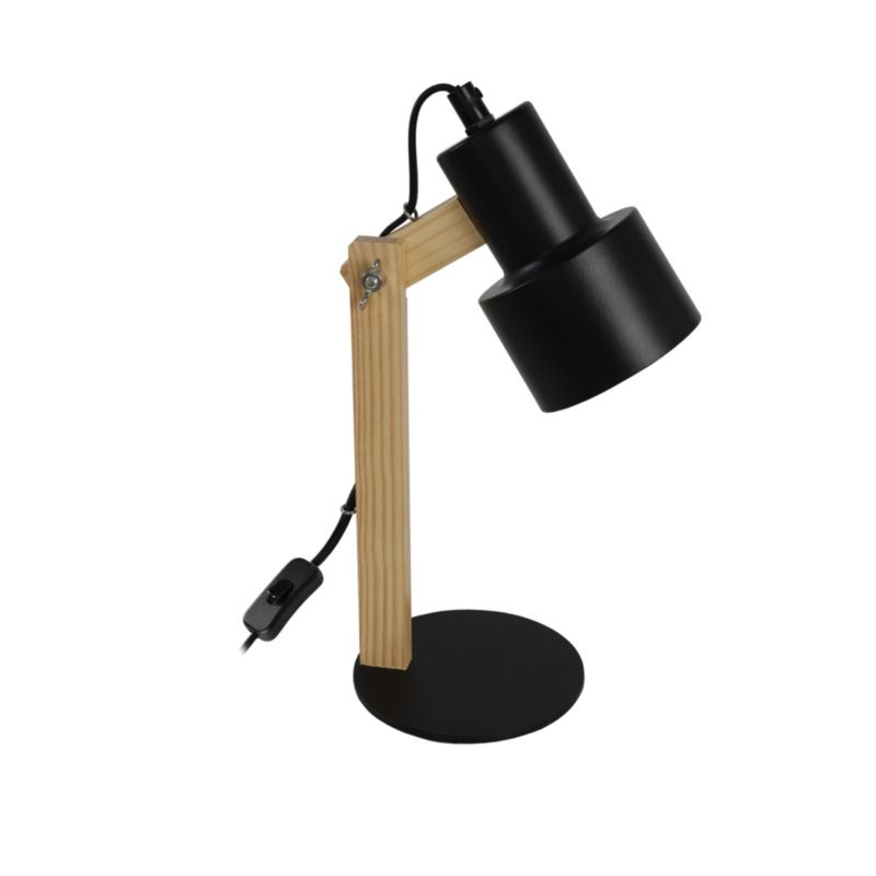 Lampka biurkowa LL NONLY TL B 66596 LightLogic lampa nocna stołowa czarna drewniana E14 1 szt.