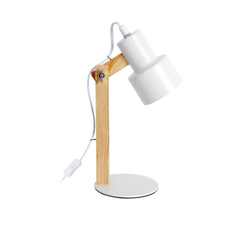 Lampka biurkowa LL NONLY TL W 66597 LightLogic lampa stołowa nocna biała drewniana E14 1 szt.