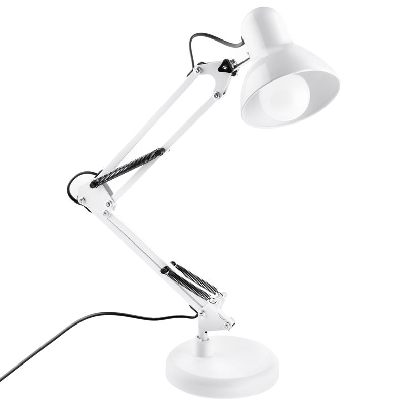 Lampka Biurkowa Lumiled Kreślarska Stołowa E27 Biała z Uchwytem na Blat 1 szt.