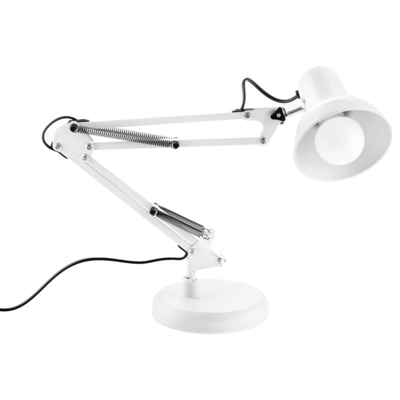 Lampka Biurkowa Lumiled Kreślarska Stołowa E27 Biała z Uchwytem na Blat 1 szt.