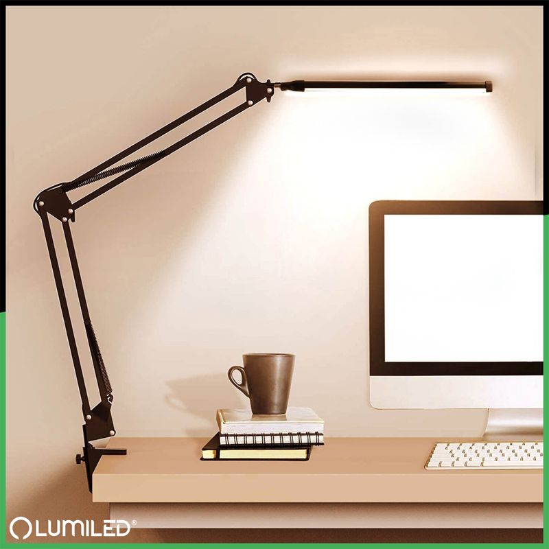 Lampka Biurkowa Lumiled Kreślarska Stołowa LED 8W CCT USB Ściemnialna Czarna 1 szt.