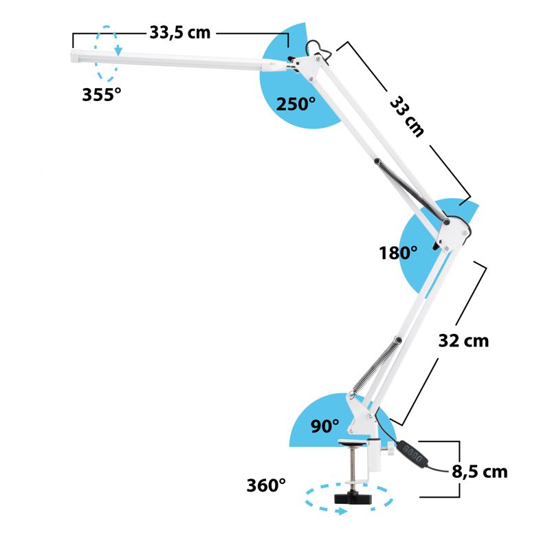 Lampka Biurkowa Lumiled Kreślarska Stołowa LED 8W CCT USB Ściemnialna Czarna 1 szt.