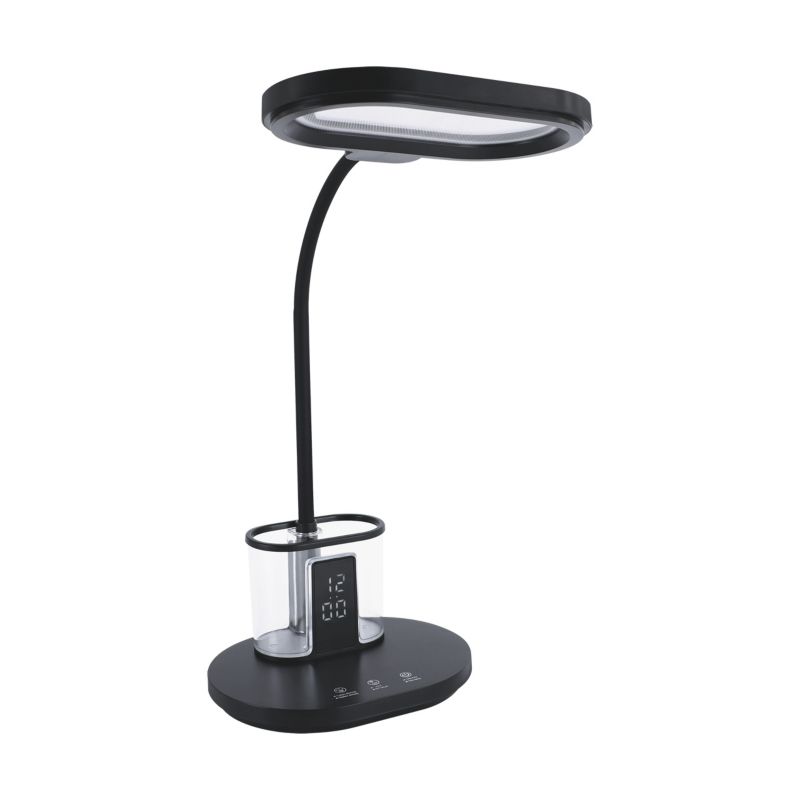Lampka biurkowa lusterko zegar dotykowa Struhm ELIPSO czarna LED 12W 3000K/4000K/6200KK 540lm IP20 wym: 44x20,5x22cm - 1 szt.