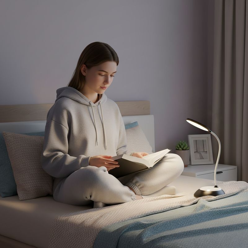 Lampka biurkowa nowoczesna czarna bezprzewodowa elastyczne ramię 3CCT LED 5W VISUA DESK Kobi 1 szt.