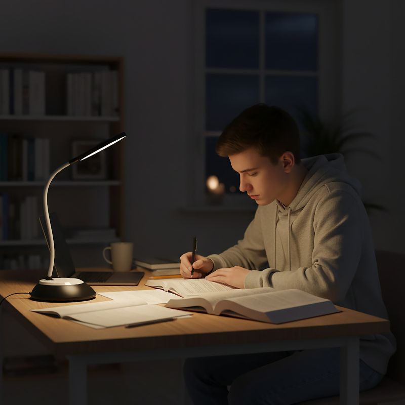 Lampka biurkowa nowoczesna czarna bezprzewodowa elastyczne ramię 3CCT LED 5W VISUA DESK Kobi 1 szt.