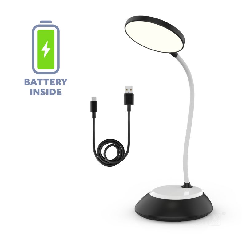 Lampka biurkowa nowoczesna czarna bezprzewodowa elastyczne ramię 3CCT LED 5W VISUA DESK Kobi 1 szt.
