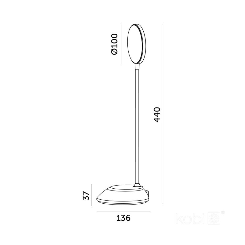 Lampka biurkowa nowoczesna czarna bezprzewodowa elastyczne ramię 3CCT LED 5W VISUA DESK Kobi 1 szt.