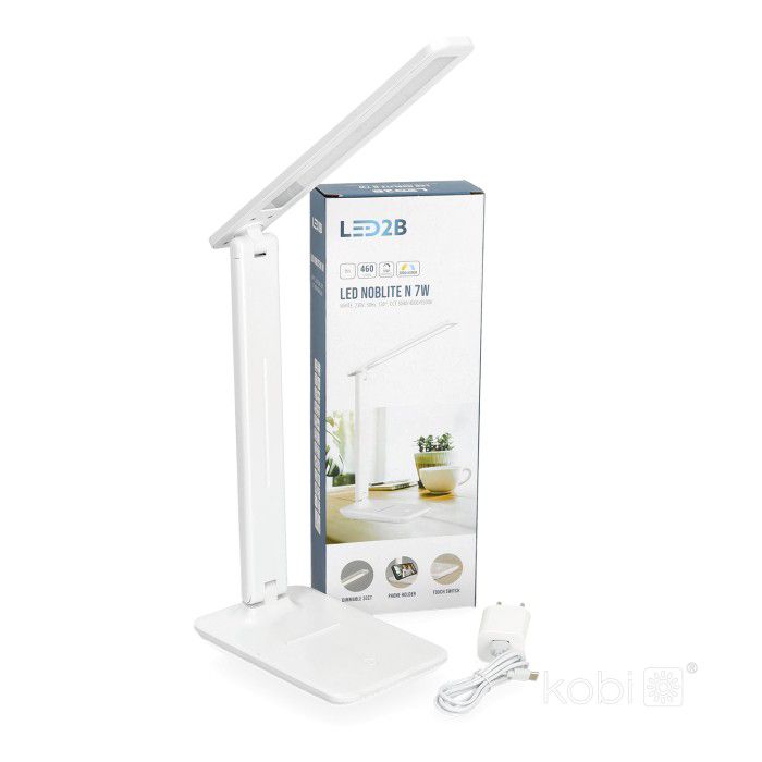 Lampka biurkowa nowoczesna Kobi NOBLITE biała LED 7W biały zmienny Od 2700 do 6000K 460lm IP20 - 1 szt.
