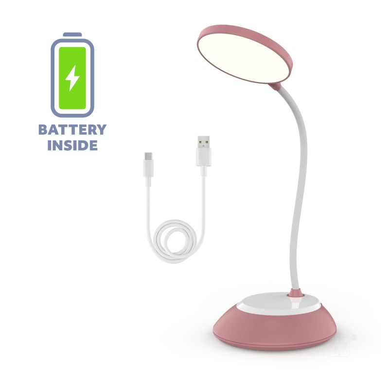 Lampka biurkowa nowoczesna różowa bezprzewodowa elastyczne ramię 3CCT LED 5W VISUA DESK Kobi 1 szt.