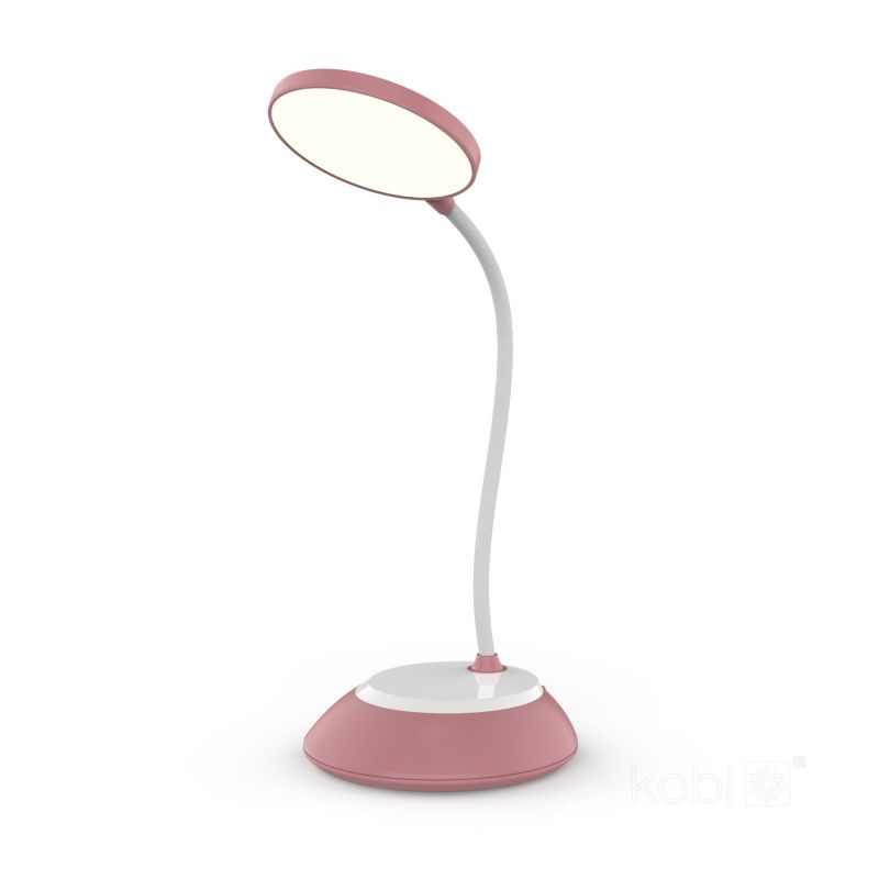 Lampka biurkowa nowoczesna różowa bezprzewodowa elastyczne ramię 3CCT LED 5W VISUA DESK Kobi 1 szt.