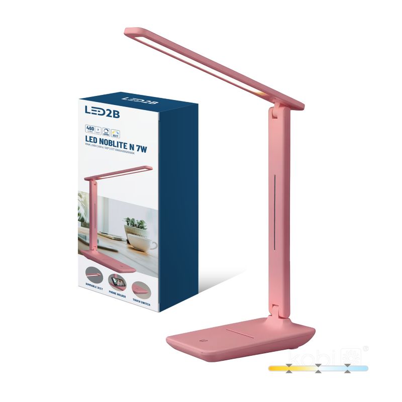 Lampka biurkowa nowoczesna różowa ściemnialna regulowana 3CCT LED 7W NOBLITE N Kobi 1 szt.