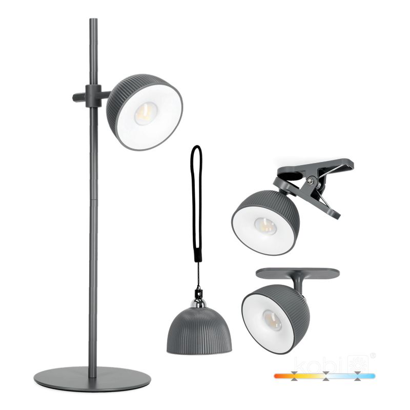 Lampka biurkowa nowoczesna szara 4w1 bezprzewodowa 3CCT LED 2.5W ORBI Kobi 1 szt.