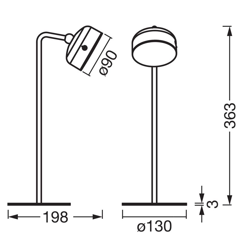 Lampka Biurkowa Osram Decor Helper Gadet Stołowa Regulowana 1.8W 100lm 3000K 114st Akumulatorowe Czarna Ściemnialna 1 szt.