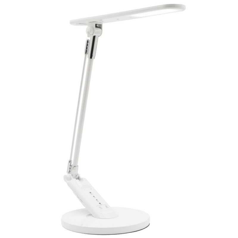 Lampka biurkowa Polux Optimum biała chromowana LED 7W 3000K-6000K 400lm  IP20 wym: 45 x 18.5 x 32 cm tworzywo sztuczne - 1 szt.