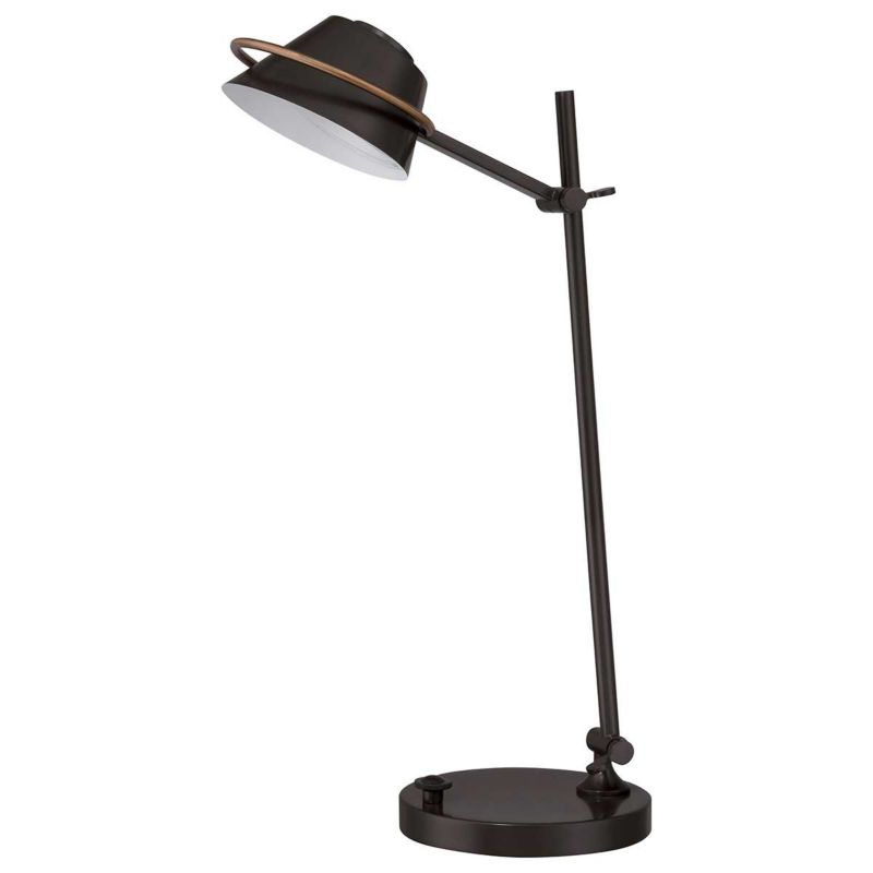 Lampka biurkowa Quoizel Spencer zachodni brąz LED 7W    IP20 wym: 51 x 20 x 53 cm metal - 1 szt.