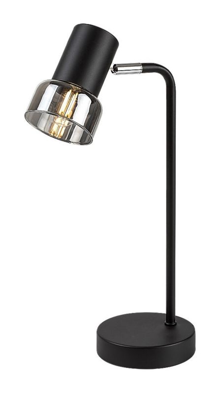 Lampka biurkowa Rabalux Hatice czarna-dymiona  1 x E14 x 15W IP20 wym: 38.5 x 17 x 8 cm metal - 1 szt.