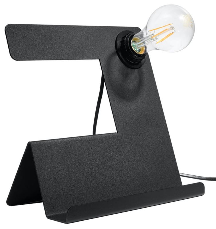 Lampka biurkowa Sollux Lighting Incline czarna  1 x E27 x 60W IP20 wym: 17 x 25 x 25 cm metal - 1 szt.