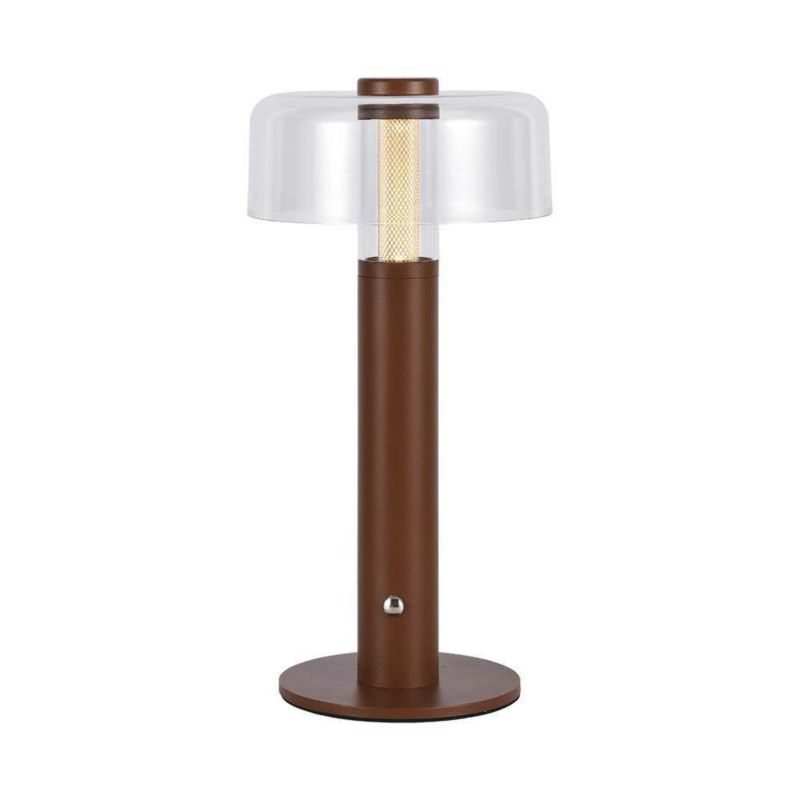 Lampka biurkowa V-TAC 1049 brązowa LED 1W 3000K 100lm akumulator IP20 wym: 30 x 15 x 15 cm metal - 1 szt.