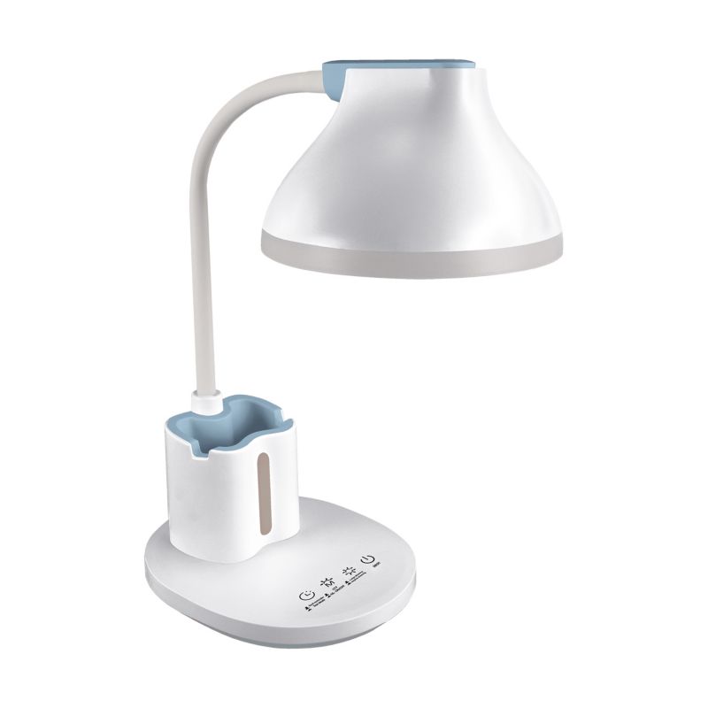 Lampka biurkowa z przybornikiem elastyczne ramię dotykowa Struhm biało-niebieska LED 7W 3000K/4200K/6300KK 550lm IP20 - 1 szt.