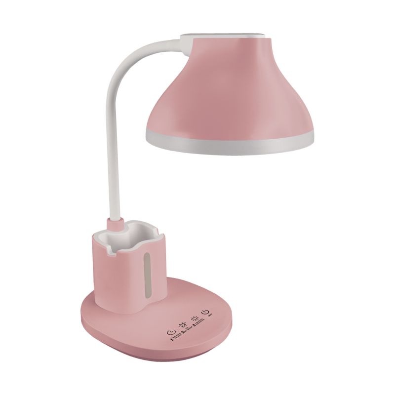 Lampka biurkowa z przybornikiem elastyczne ramię dotykowa Struhm DEBRA różowo-biała LED 7W 3000K/4200K/6300KK 550lm IP20 - 1 szt.