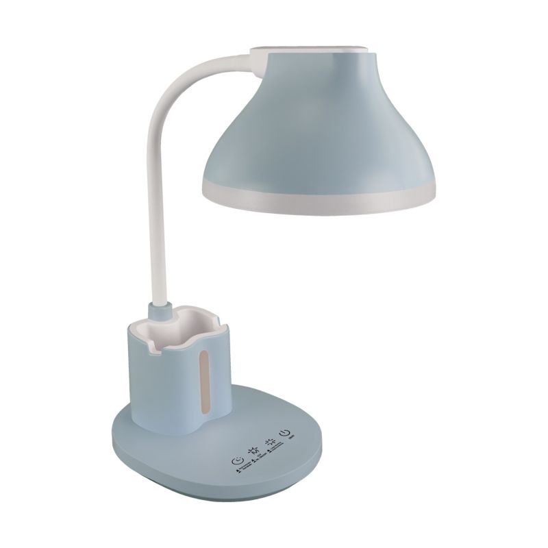Lampka biurkowa z przybornikiem elastyczne ramię dotykowa Struhm niebiesko-biała LED 7W 3000K/4200K/6300KK 550lm IP20 - 1 szt.