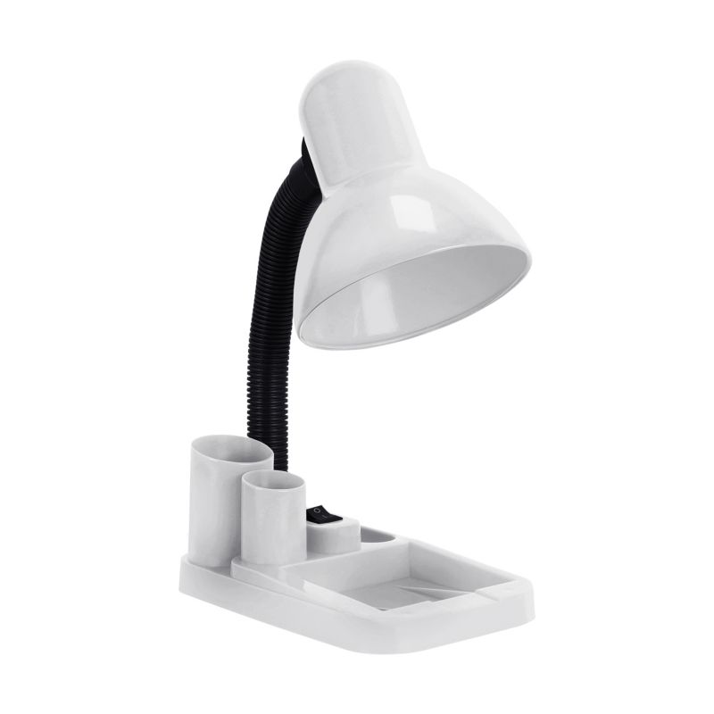 Lampka biurkowa z przybornikiem elastyczne ramię Struhm IDOL biało-czarna 1xE27x15W IP20 wym:30x11,5x18cm - 1 szt.