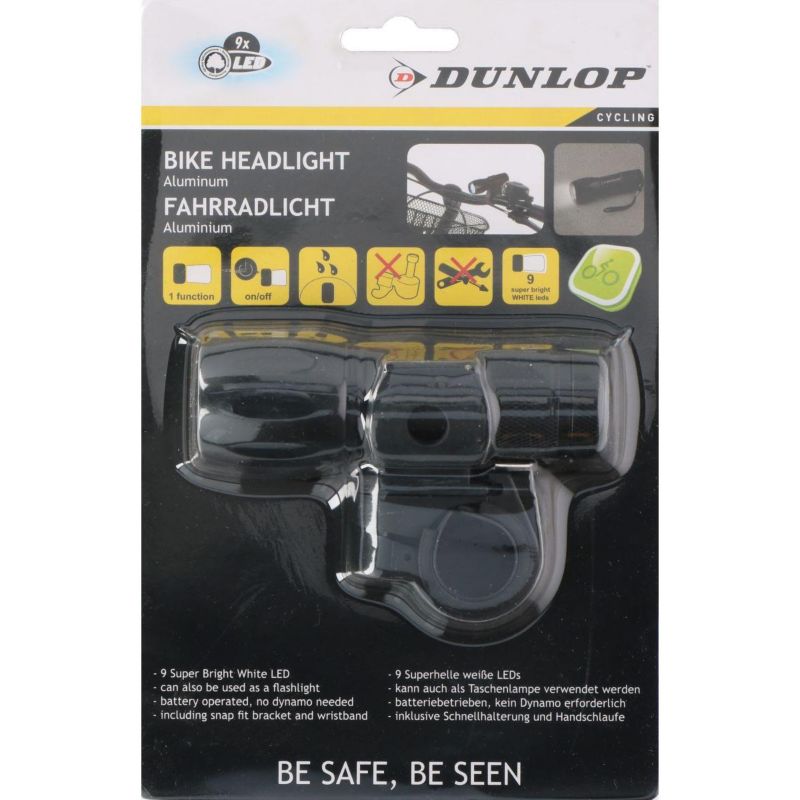 Lampka Dunlop  rowerowa przednia 2 w 1 9 led   1szt.