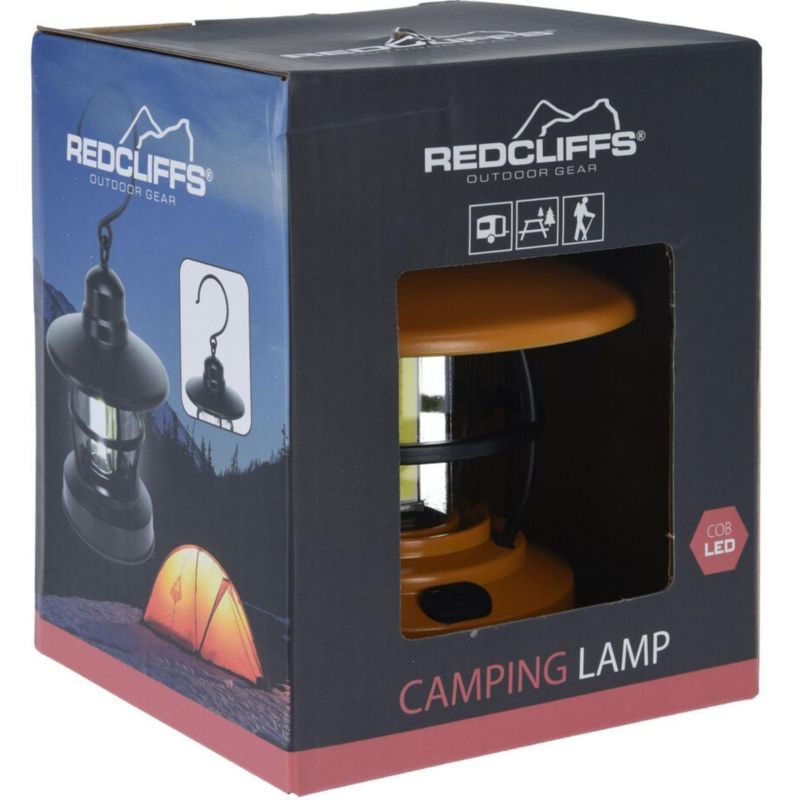 Lampka kempingowa Redcliffs zasilana na baterie, z diodą led - cob, miodowa 1 szt.