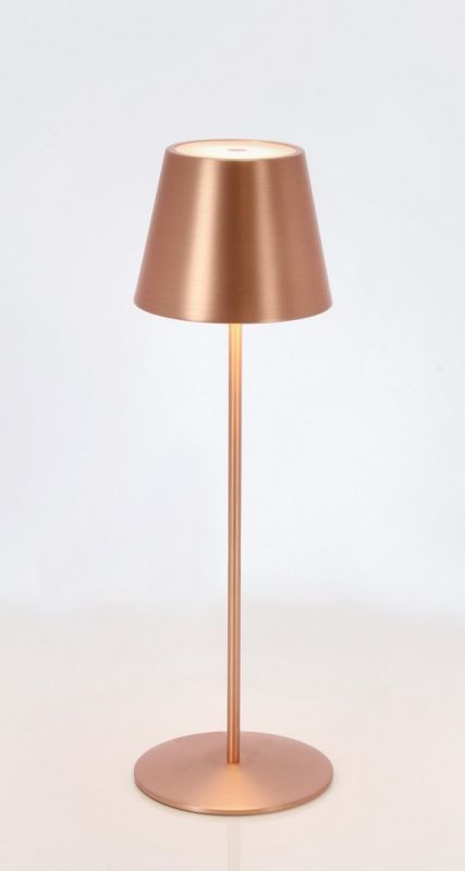 Lampka LED na stół Bolzano Eterium fi12 miedziana metalowa 1 szt.