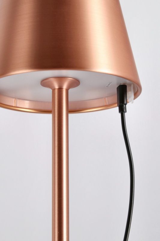 Lampka LED na stół Bolzano Eterium fi12 miedziana metalowa 1 szt.