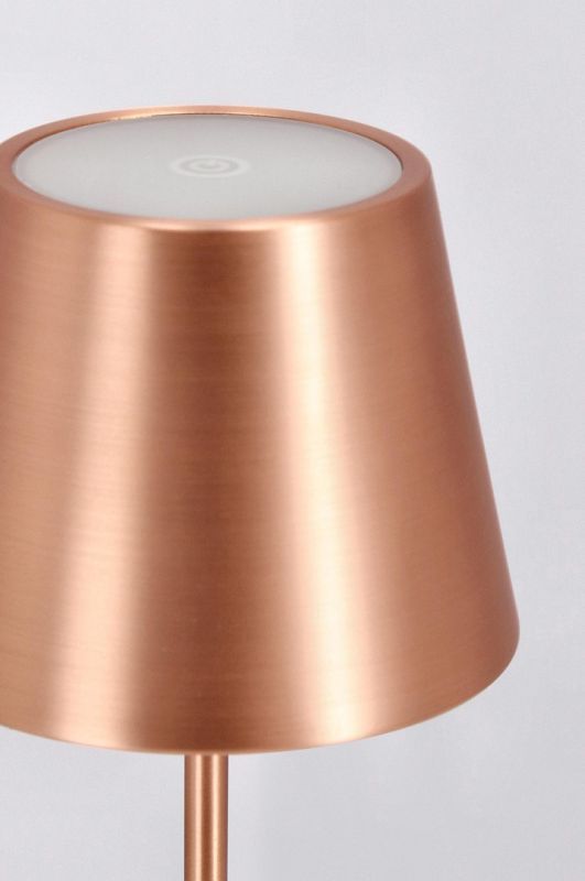 Lampka LED na stół Bolzano Eterium fi12 miedziana metalowa 1 szt.