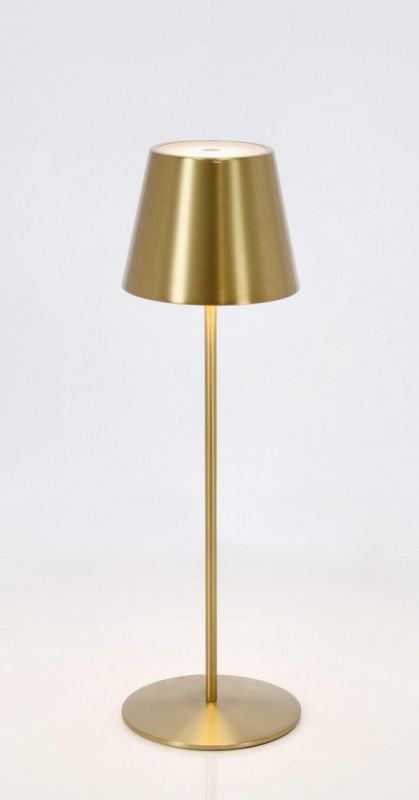 Lampka LED na stół Bolzano Eterium fi12 złota metalowa 1 szt.