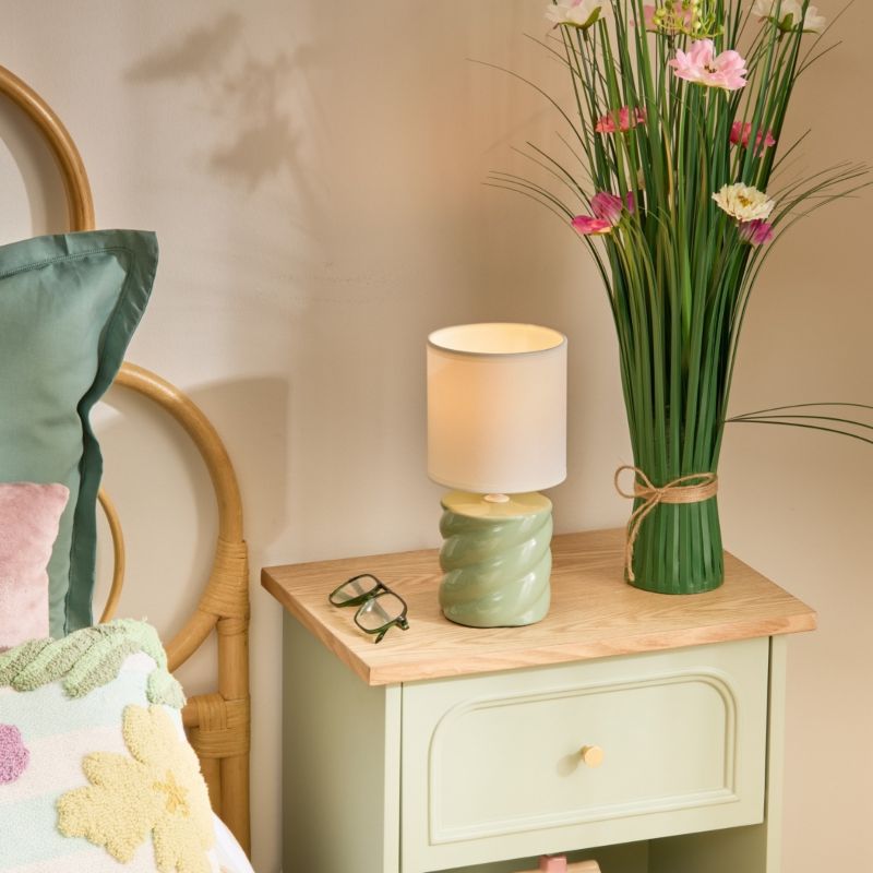 Lampka nocna Noly Atmosphera zielona ceramiczna 27x13 cm 1 szt.