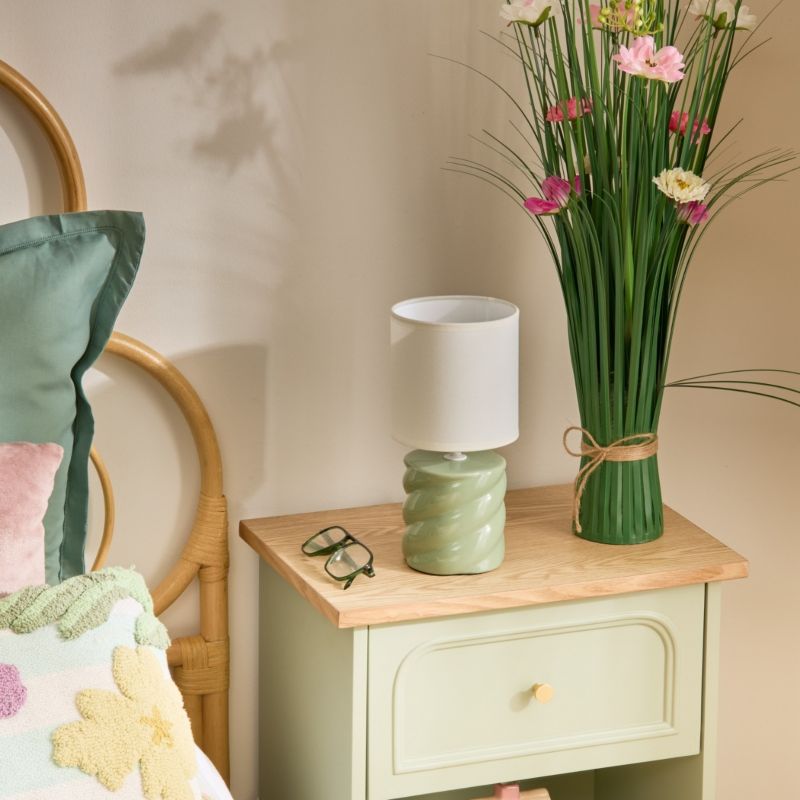 Lampka nocna Noly Atmosphera zielona ceramiczna 27x13 cm 1 szt.