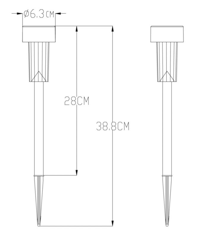 Lampka ogrodowa solarna 1 x 0,06 W 6500 K stalowa