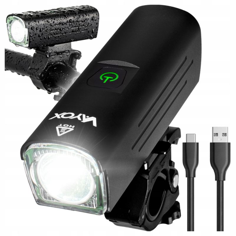 Lampka rowerowa przednia Vayox VA0046 USB-C 1300lm 1 szt.
