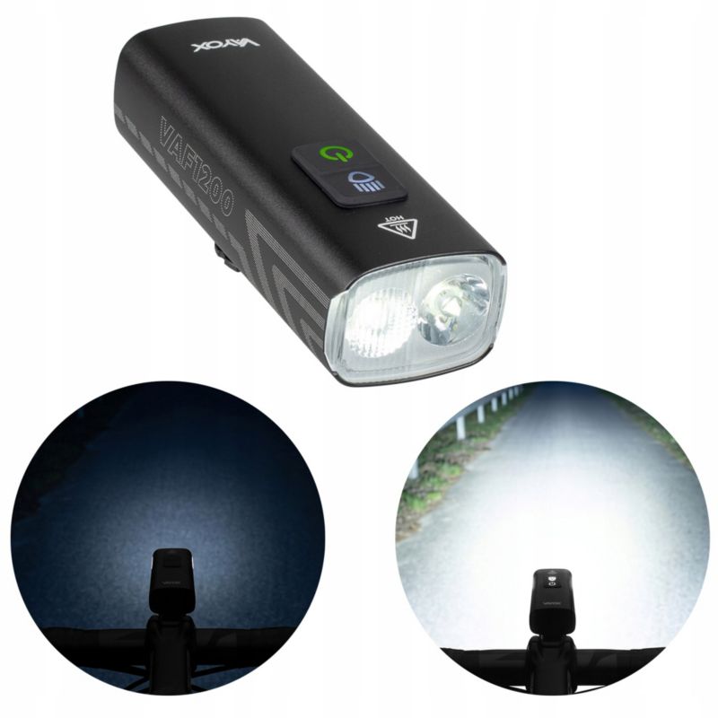 Lampka rowerowa przednia Vayox VAF1200 1200lm 2500mAh IPX6 1szt.