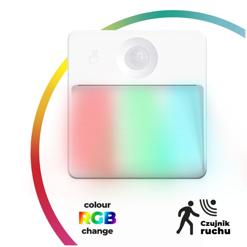 Lampka schodowa LED LL TARKEL NL RGB L-W LIGHTLOGIC 66785 z czujnikiem ...