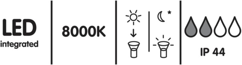 Lampka solarna wbijana kula 20 cm stalowa
