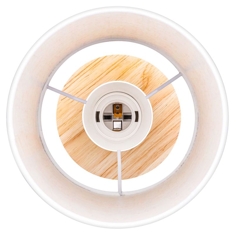 Lampka stołowa MasterLED Hilda E27 30cm IP20 biurkowa nocna biała z drewnem 1 szt.