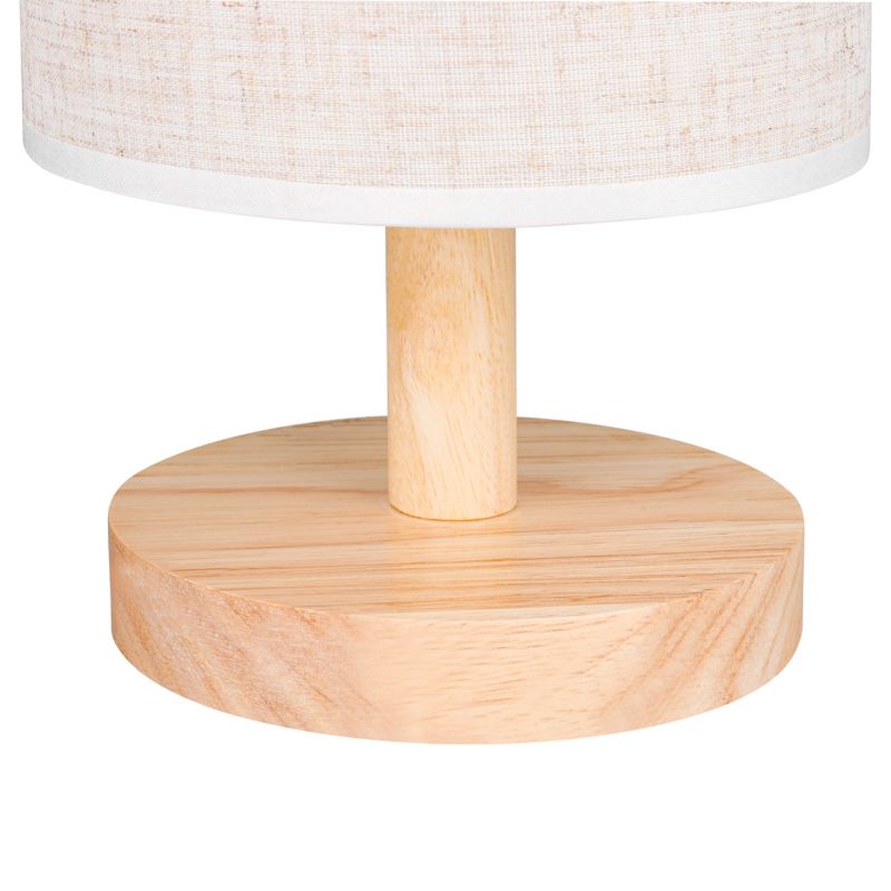 Lampka stołowa MasterLED Hilda E27 30cm IP20 biurkowa nocna biała z drewnem 1 szt.