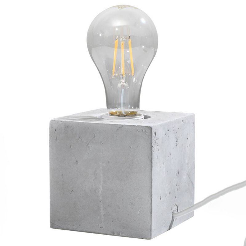 Lampka stołowa Sollux Lighting Ariz szara  1 x E27 x 15W IP20 wym: 10 x 10 x 10 cm beton architektoniczny - 1 szt.