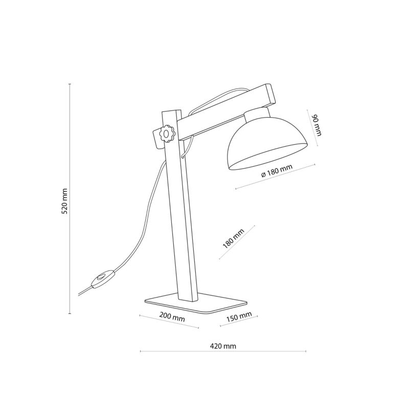 Lampka stołowa TK Lighting Oslo 1 x E27 brązowa