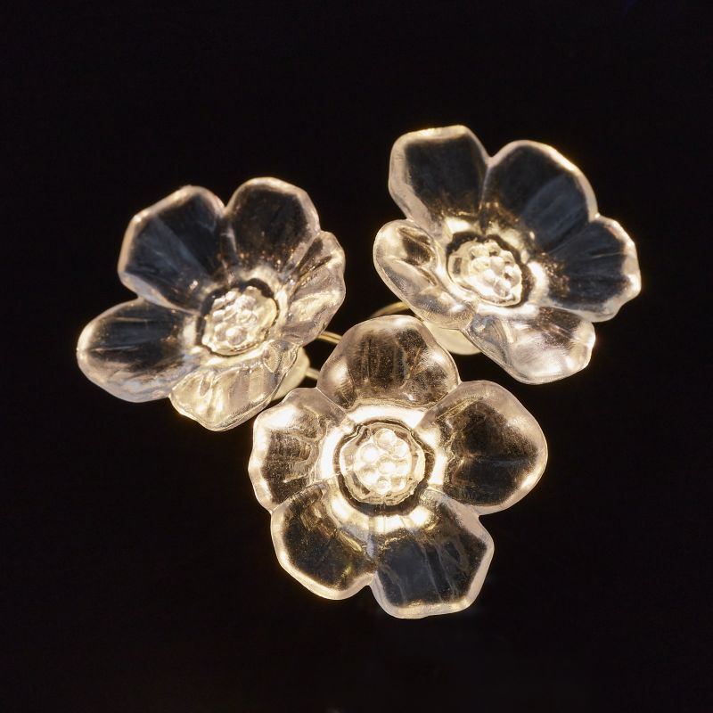 Lampki 20 LED ciepły biały kwiaty