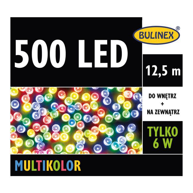 Lampki 500 LED Bulinex 12,5 m multikolor